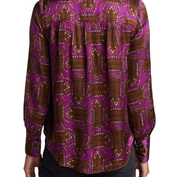 Rachel Comey Upland Tieneck Tiger Print Blouse - Picture 2 of 8